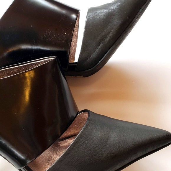 JEFFREY CAMPBELL BLACK MATTE & PATENT STILETTOS - Picture 4 of 7